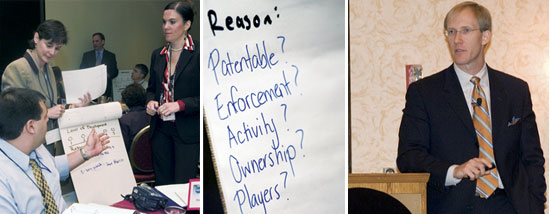 Meeting image, flip chart, Michael Raynor