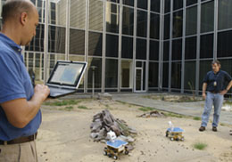 Jeff Hosler and Troy Ames testing small lunar rovers