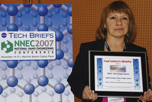 Jeannette Benavides accepting Nano 50 Award