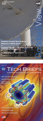 covers of Goddard View and Tech Briefs magazines